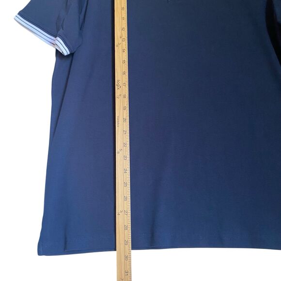 Michael More Polo Shirt Men Navy Logo Short Sleeve Preppy Nautical Golf Casual - Picture 3 of 8